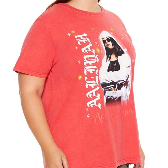 Forever 21 Plus Size Aaliyah Christmas Tee Holiday Merry Christmas Plus Size OX - Picture 3 of 4